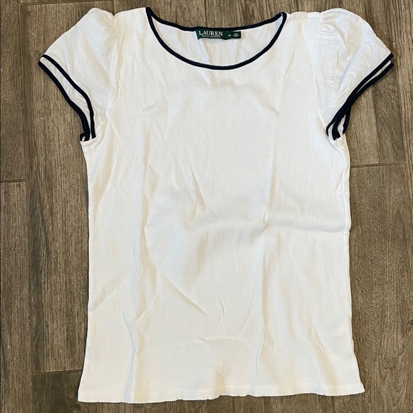 Ralph Lauren White Ribbed Top - Picture 2 of 3